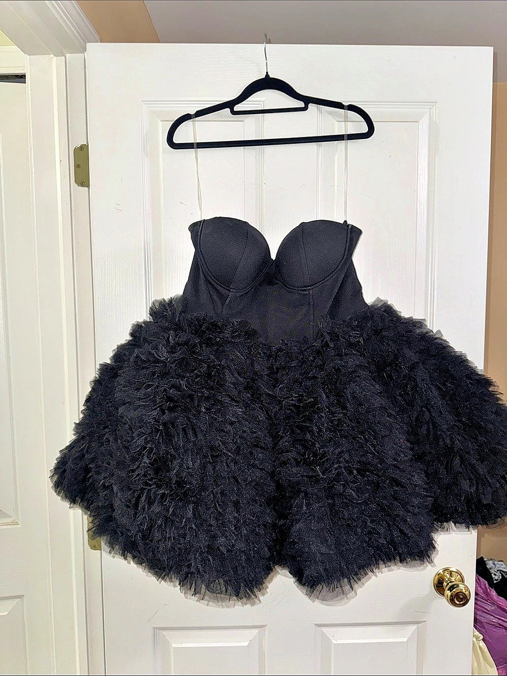 Fashion Nova Nikki Ruffle Tulle Mini Dress Black